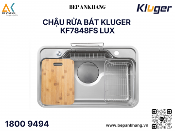 Chậu rửa bát 1 hố Kluger KF7848FS Lux - Inox POSCO 304 - LINEN dập nổi chống xước